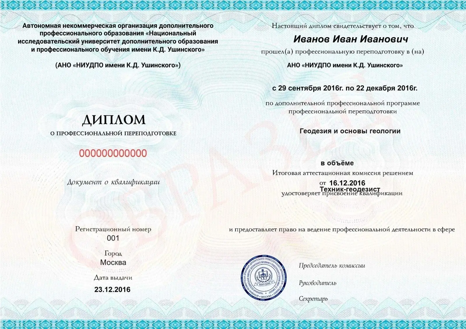 Диплом о дополнительном профессиональном образовании
